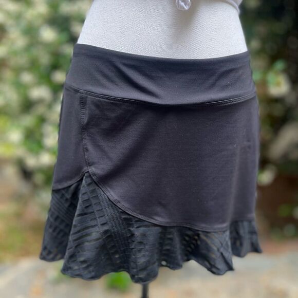 FILA TIERED BLACK SKORT TENNIS SKIRT LARGE - Picture 10 of 13